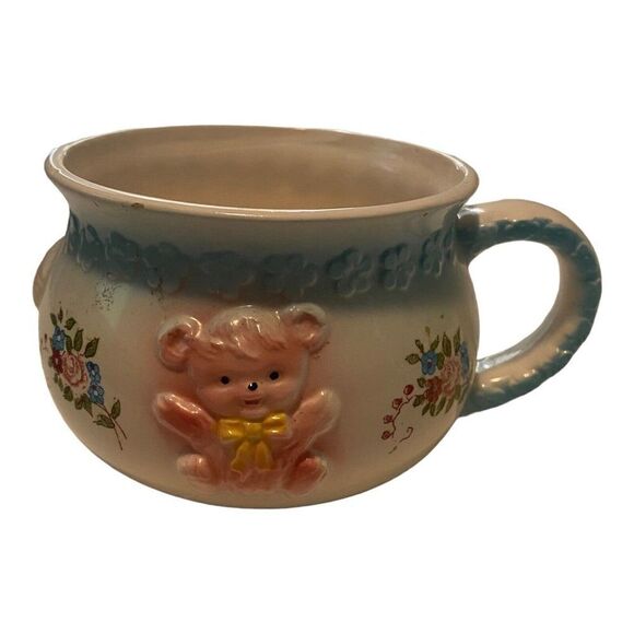 Vtg Planter Gift Ware Nancy Pew Ceramic Baby Nursery Planter Bear ￼Giraffe - Picture 1 of 9